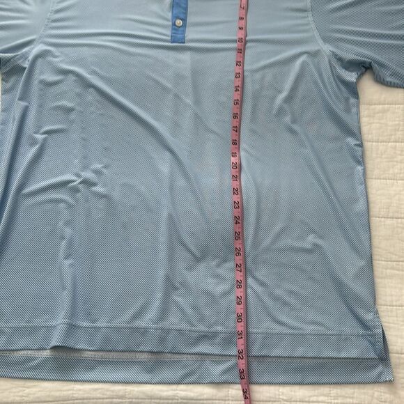 FootJoy Mens Light Blue Geometric White Box Check Short Sleeve Polo Shirt XL - Picture 8 of 9